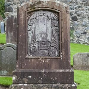 Robert Burns` mother`s family gravestone, Kirkoswald, Scotland