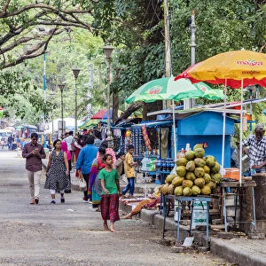 A shopping street at Fort Kochi in Kerala, India
