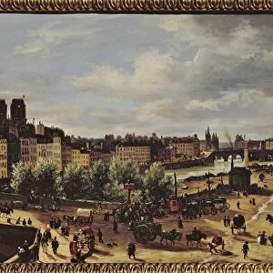 Italy, View of Seine Embankments in Paris, 1820