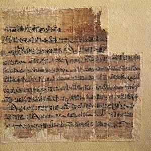 Papyrus of poem of Pentaur written in hieratic, account of the battle of Kadesh conducted by Ramses II