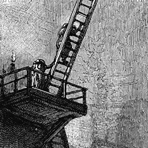 Women climbing ladders to carry coal up a mineshaft