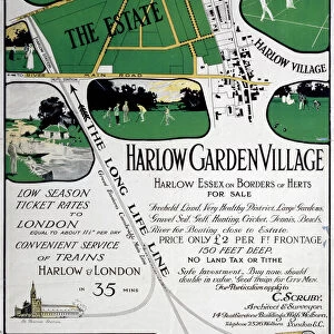 Harlow Garden Village, GER poster, c 1910