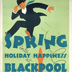 Spring into Hoilday Happiness at Blackpool, LMS poster, 1923-1947