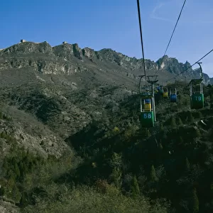 Cable cars at the Great Wall of China