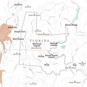 MA Berkshire Florida Vector Road Map