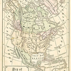 Map of North America 1867