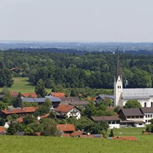 Townscape, Au bei Bad Aibling, Bad Feilnbach, Upper Bavaria, Bavaria, Germany
