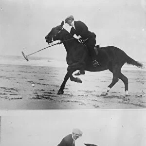 Polo on the sands. How an American minister keeps fit Mr R M Tobin the AMerican