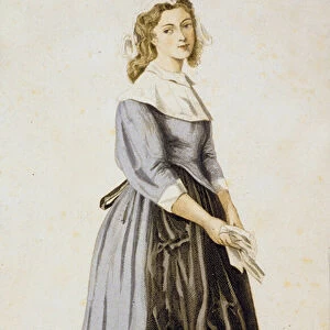 Agnes, from The School for Wives by Moliere, 1875 (coloured engraving)