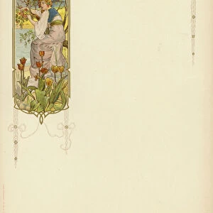 Art Nouveau design for a menu (colour litho)