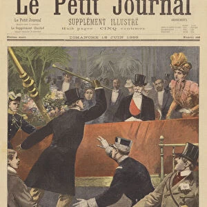 Attack on President Loubet of France (colour litho)