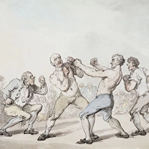 The Boxing Match, (pen and ink and watercolour)