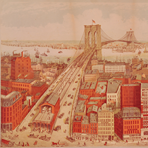 Brooklyn Bridge, c. 1883 (colour litho)