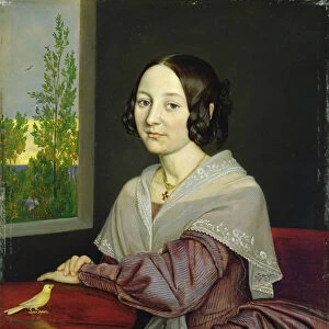 Caroline Luise Mathilde Wasmann (1823-67), 1843 (oil on panel) (see 152286)