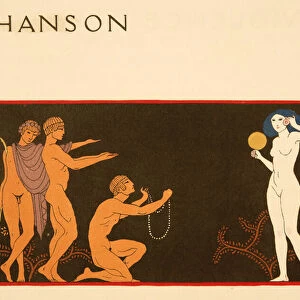 Chanson, illustration from Les Chansons de Bilitis, by Pierre Louys, pub. 1922 (pochoir print)