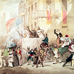 Circus Procession in Italy, 1830 (w / c)