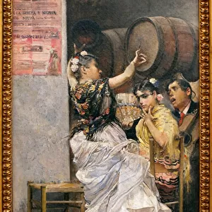 Dance Buleria (flamenco) - Painting by Jose Garcia Ramos (1852-1912), Oil On Canvas
