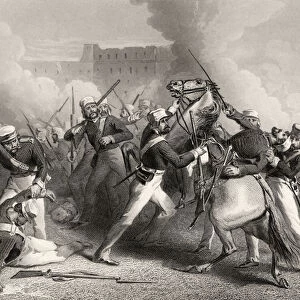 Death of Brigadier Adrian Hope in the attack on the Fort of Roodmow, 15th April 1858
