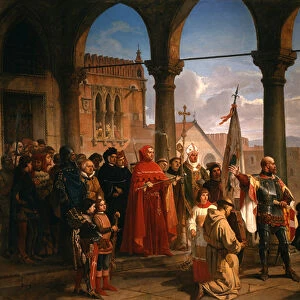 The Dedication of Trieste to Austria (oil on canvas)