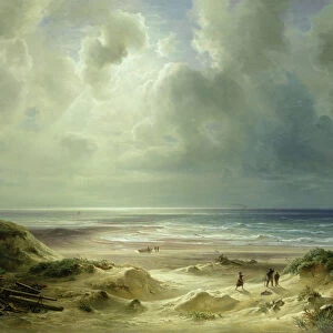 Dune by Hegoland, Tranquil Sea (oil on canvas)