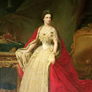 Empress Elizabeth (1837-98) of Bavaria (oil on canvas)