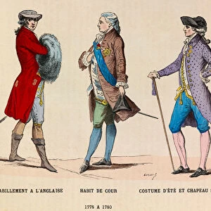 English clothing, a court suit and a Swiss hat from 1778 to 1780 - private collection
