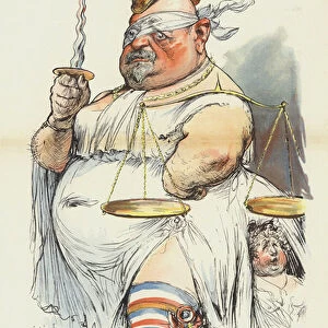 Ernest Valle, French Minister of Justice, illustration for Le Rire (colour litho)