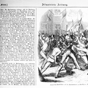 Fight between the Republicans and the members of Parliament at Frankfurt-am-Main on 30th March 1848