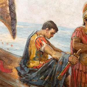 The Flight of Antony and Cleopatra from the Battle of Actium, c. 1897 (oil on canvas)