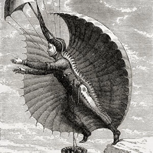 The Flying Man, engraved after Nicolas Edme Restif de la Bretonne, from Wonderful