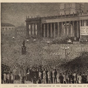 The General Election, declaration of the Result of the Poll at the Town Hall, Leeds (engraving)