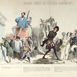 Grande Course au Clocher Academique, caricature of the Institut de France