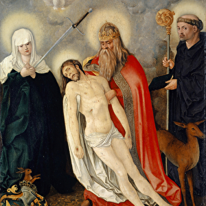 The Holy Trinity between the Lady of Sorrows and Saint Giles, c. 1513-16 (oil on wood)