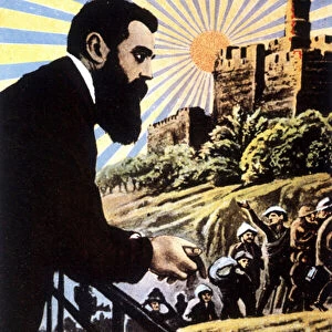 Illustration representing Theodor Herzl (1860 - 1904), Jewish writer of Hungarian origin