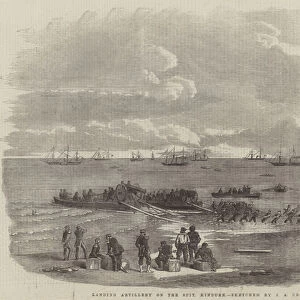 Landing Artillery on the Spit, Kinburn (engraving)