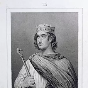 Lothair (941-986) King of France, engraved by Delannoy (engraving)