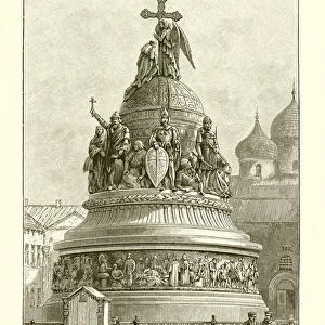 The Monument at Novgorod Commemorating the Thousandth Anniversary of the Empire, 1862 (engraving)