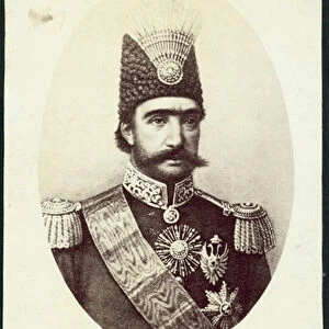 Naser al-Din Shah Qajar, Shah of Persia (b / w photo)