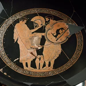 Neoptolemus (Pyrrhus) and Ulysses. Early 5th century BC (terracotta)