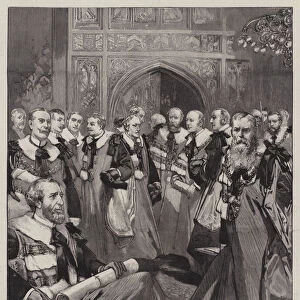 The New Peers, a Group in the Robing-Room of the House of Lords (engraving)