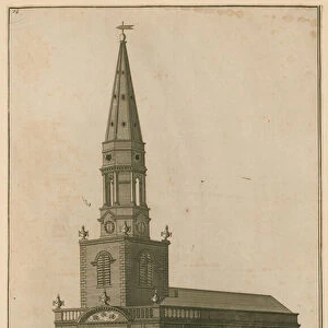 The north west prospect of the parish church of St George in Southwark, London (engraving)