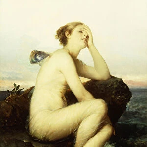 A Nymph by the Sea, (oil on canvas)