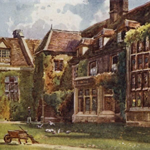 The Old Court in Emmanuel College (colour litho)