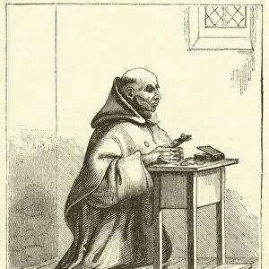 Portrait d un Trappiste en prieres (engraving)
