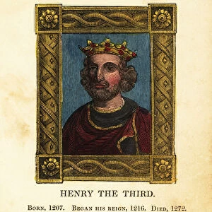 Portrait of King Henry the Third, Henry III of England, born 1207, began reign 1216 and died 1272