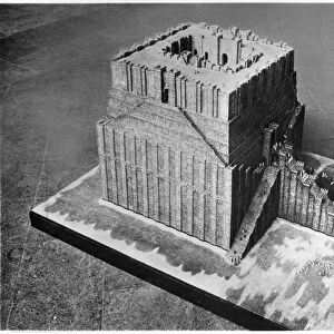 Reconstruction of the Tower of Babel (b / w photo)