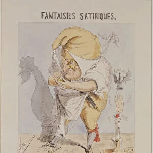 Satirical Fantasies, caricature of Adolphe Thiers (1797-1877) (w / c on paper)