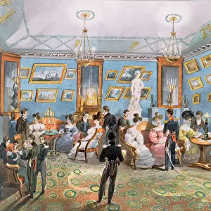 A Society Drawing Room, c. 1830 (w / c on paper)