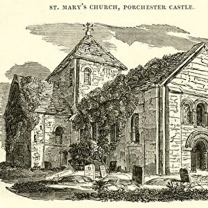 St Marys Church, Porchester Castle (engraving)
