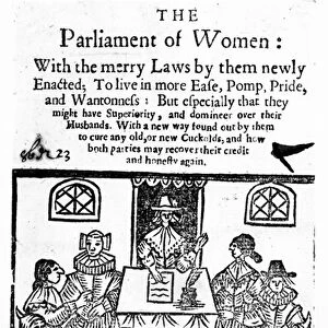Title Page for The Parliament of Women, 1656 (woodcut and letterpress)